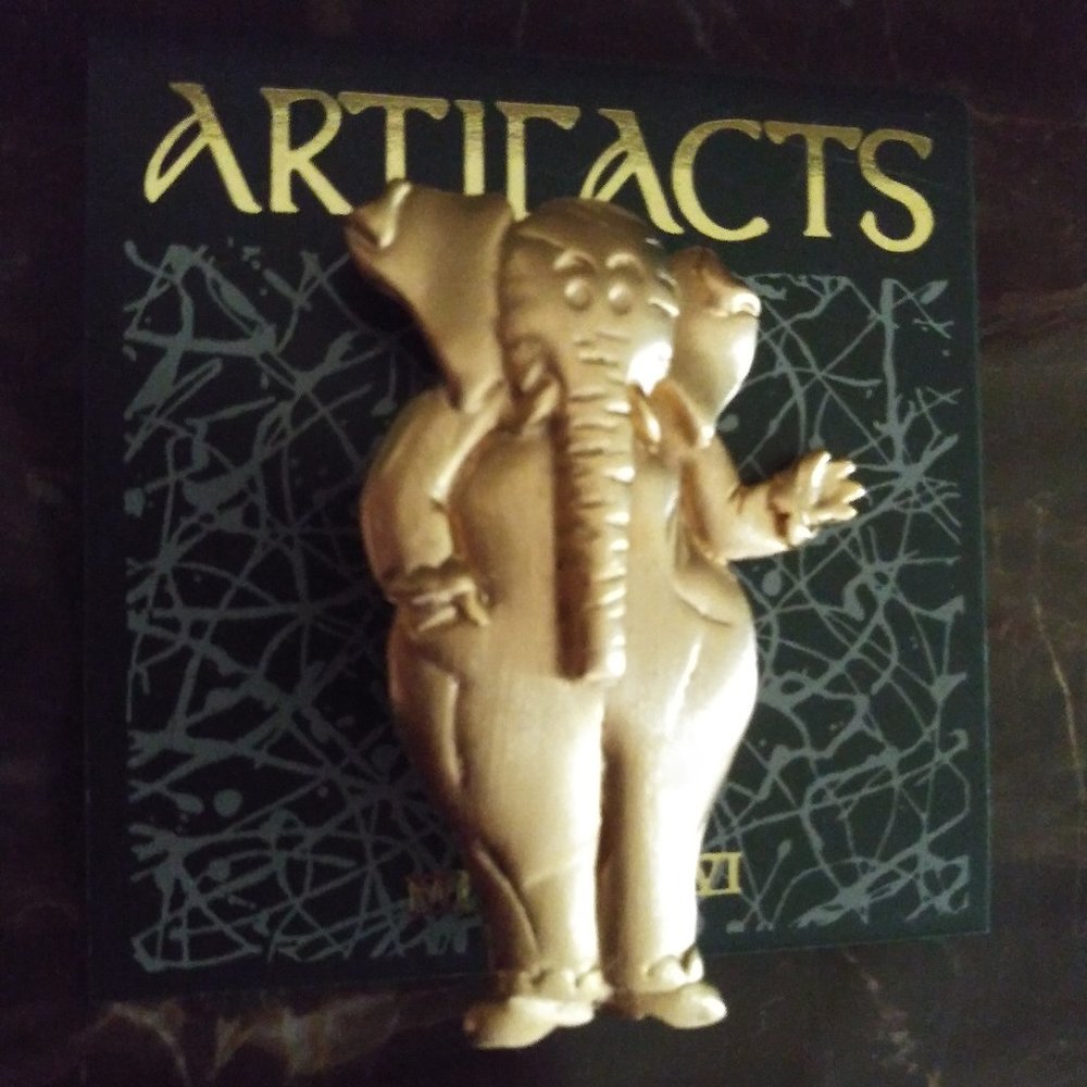 JJ Jonette Artifacts ELEPHANT Pin on Orig Card!